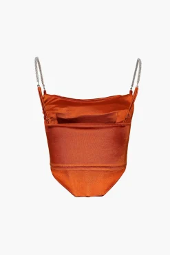 Satin Draped Corset Top