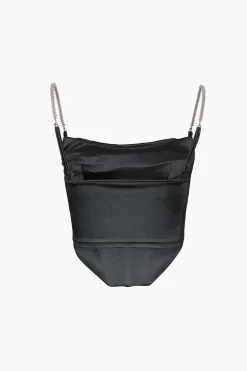 Satin Draped Corset Top