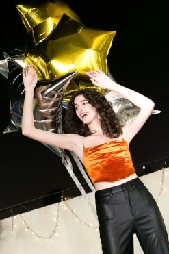 Satin Draped Corset Top