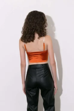 Satin Draped Corset Top