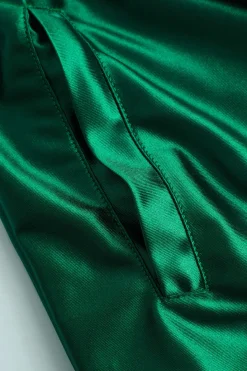 Satin Drawstring Wide Leg Pants