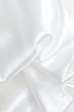 Satin Off Shoulder Puff Sleeve Patchwork Ruched Mini Dress