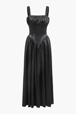 Satin Sleeveless Maxi Dress