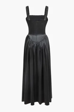 Satin Sleeveless Maxi Dress
