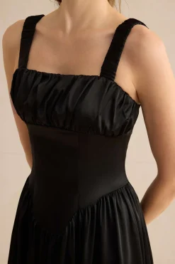 Satin Sleeveless Maxi Dress