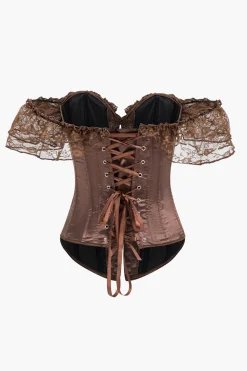 Satin Tie Back Lace Patchwok Cami Top