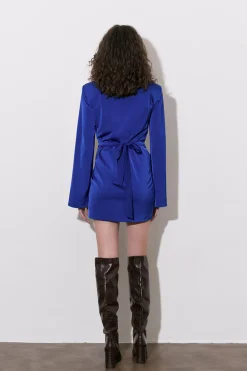 Satin Wrapped Shirt Dress