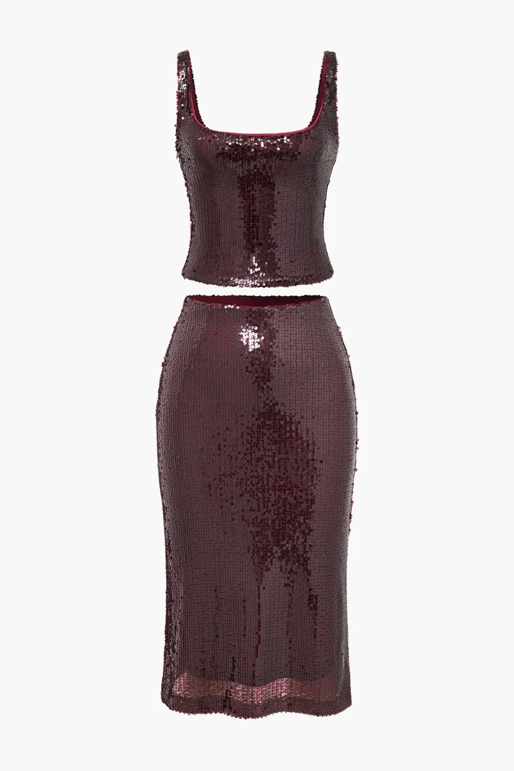 Sequin Cami Top And Skirt Set