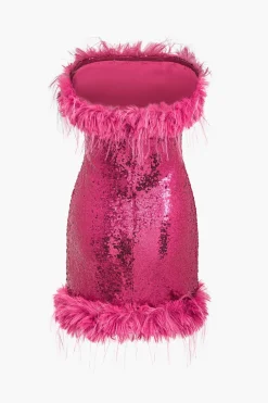 Sequin Feather Sleeveless Mini Dress