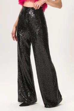 Sequin High Waisted Wide Leg Trousers
