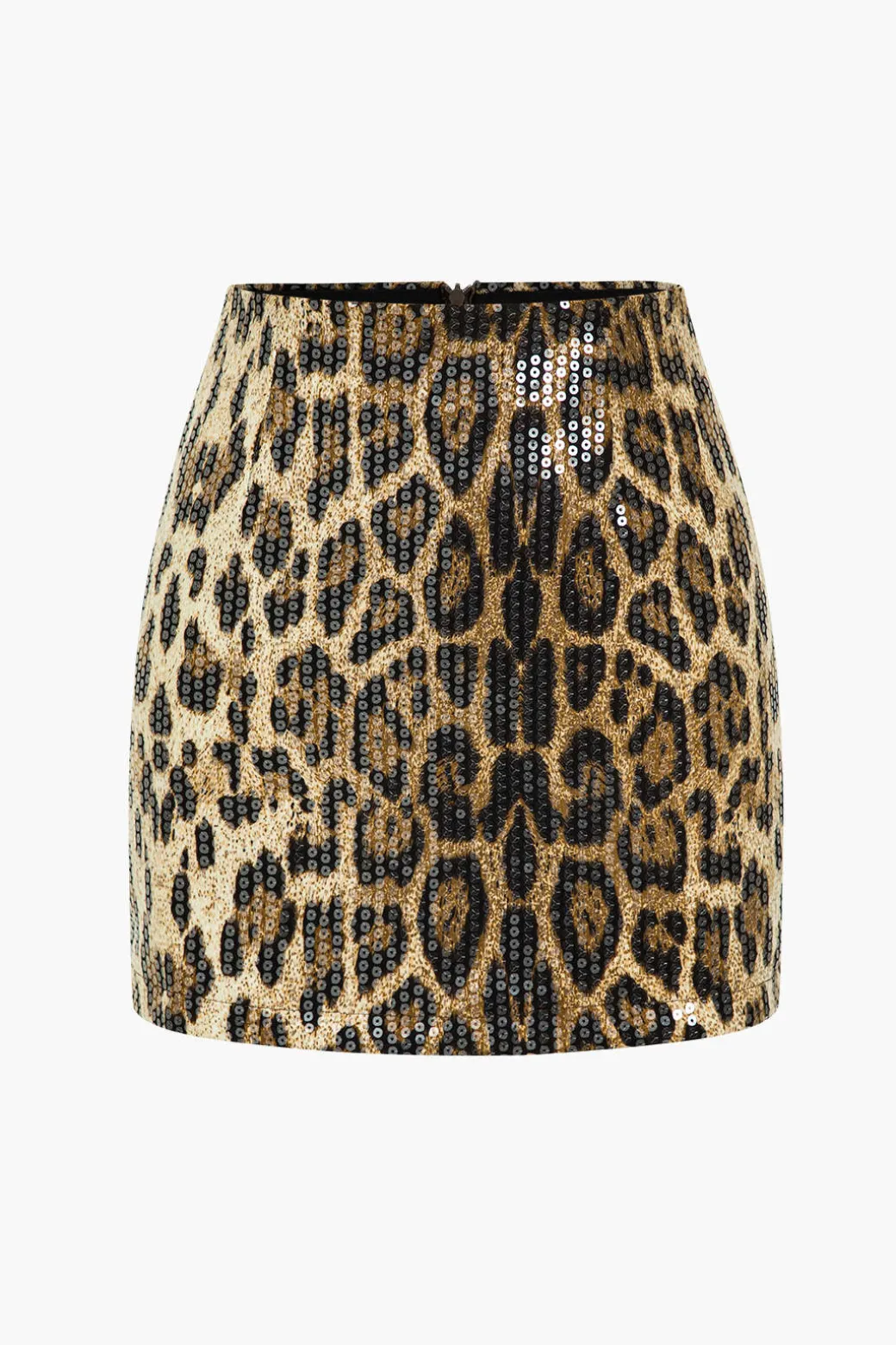 Sequin Leopard Print Mini Skirt