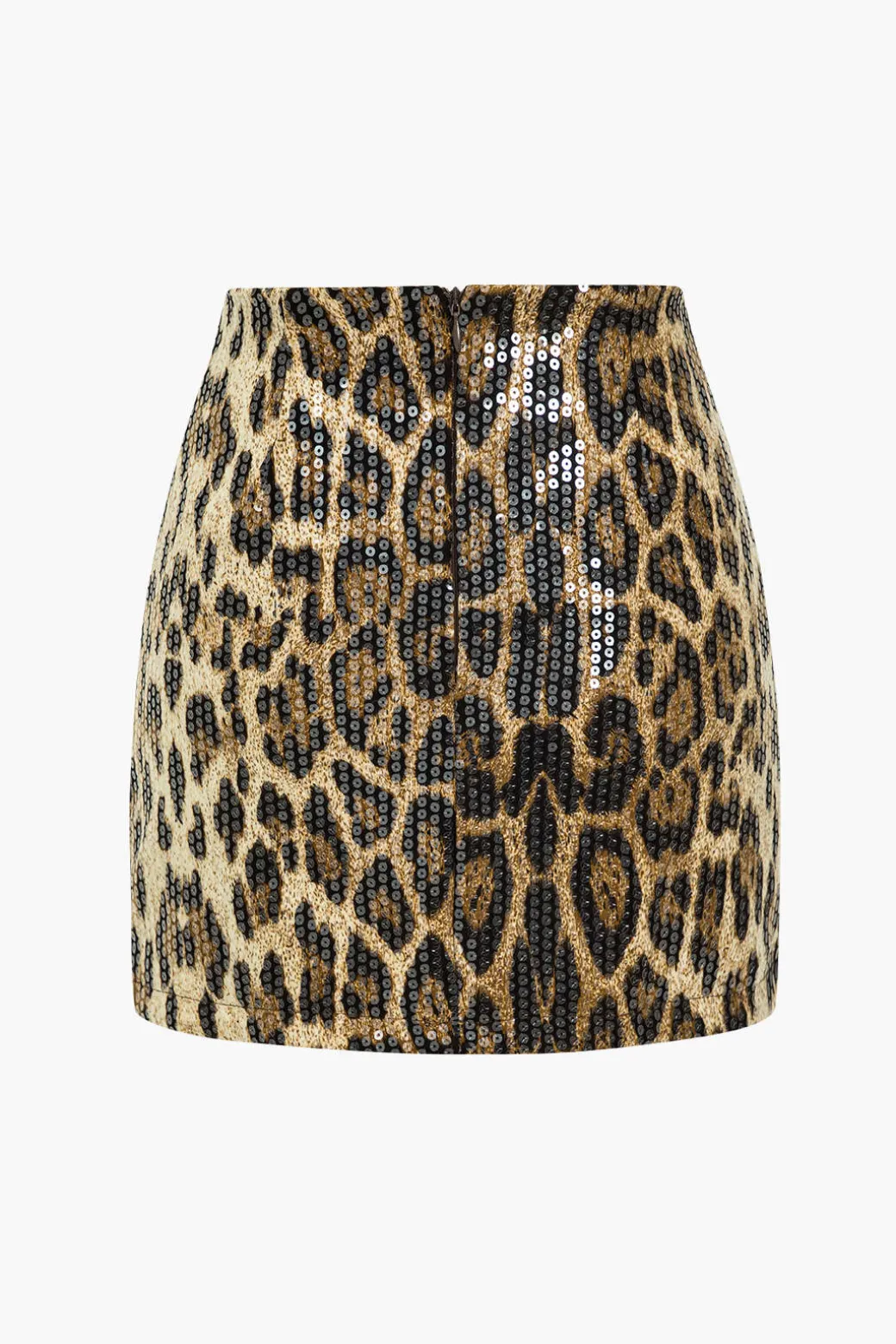 Sequin Leopard Print Mini Skirt