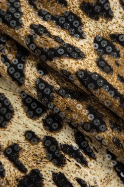 Sequin Leopard Print Mini Skirt