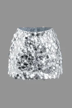 Sequin Mesh Mini Skirt