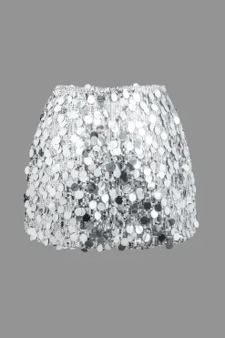 Sequin Mesh Mini Skirt