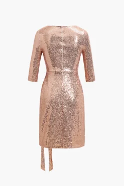 Sequin Pleated Mini Dress