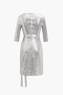 Sequin Pleated Mini Dress
