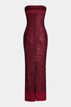 Sequin Strapless Sleeveless Maxi Dress
