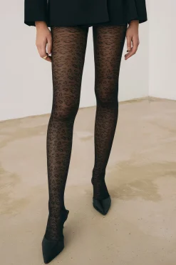 Sheer Abstract Pattern Tights