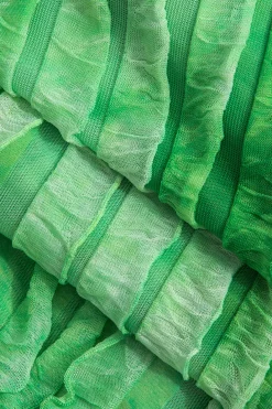 Sheer Ruffle Texture Halter Backless Maxi Dress