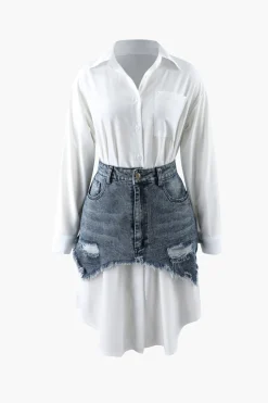 Shirt Dress And Denim Corset Two-piece