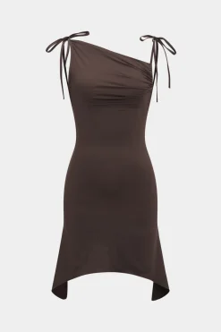 Sleeveless Backless Tie Up Mini Dress