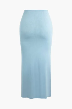Sleeveless Cardigan And Skirt Set