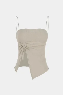 Slip Ruched Drawstring Cami Top And Pants Set