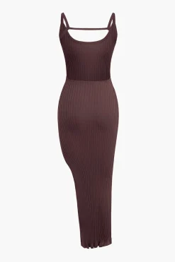 Slit Backless Tank Maxi Dress