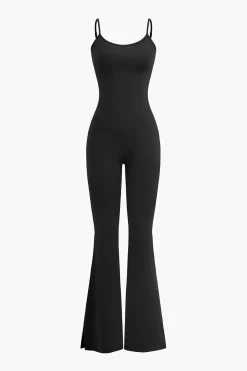Slit Leg Cami Jumpsuit And Shrug Set