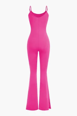 Slit Leg Cami Jumpsuit And Shrug Set