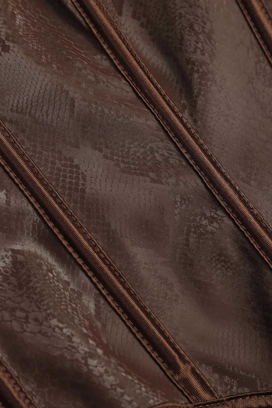 Snake Skin Faux Leather Tie-Up Cami Top