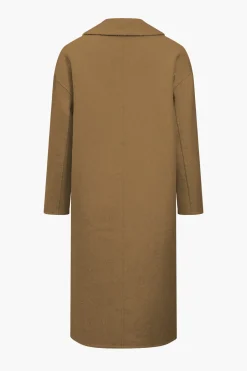 Solid 100% Wool Button Pocket Coat