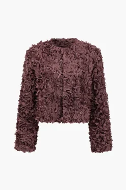 Solid Appliques Textured Jacket