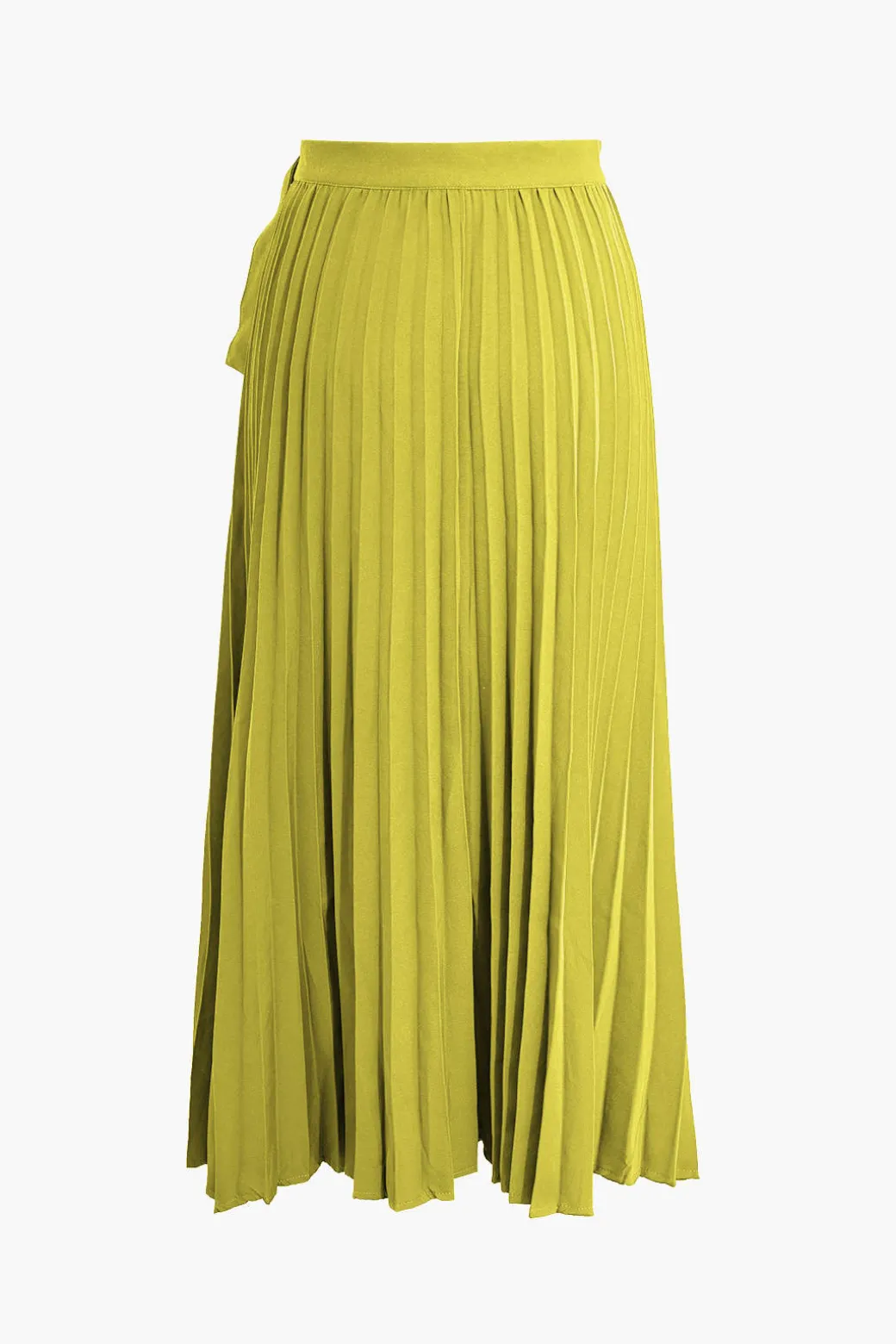 Solid Asymmetrical Pleated Skirt