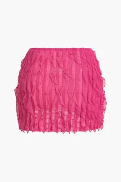 Solid Asymmetrical Ruffle Skirt Set