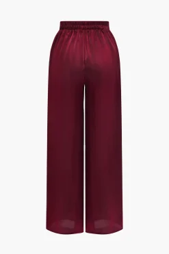 Solid Asymmetrical Shirt And Trousers Set