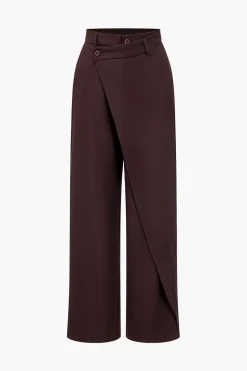 Solid Asymmetrical Trousers