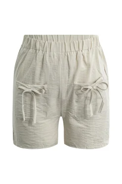 Solid Backless Bow Knotted Short Set