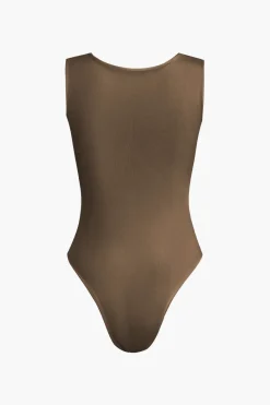 Solid Basic Square Neck Bodysuit