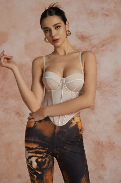 Solid Bustier Corset Top