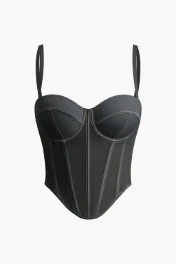 Solid Bustier Corset Top