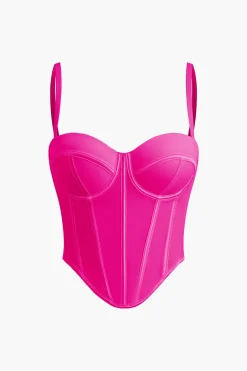 Solid Bustier Corset Top