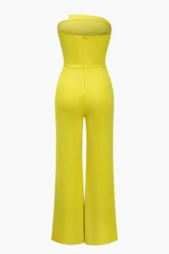 Solid Button Asymmetrical Jumpsuit