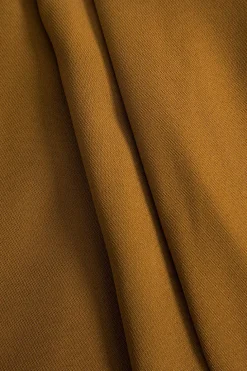 Solid Button Metallic Zipper Skirt