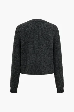 Solid Button Sweater Cardigan