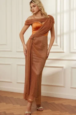 Solid Corset Asymmetrical Maxi Dress