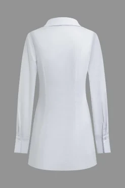 Solid Corset Long Sleeve Mini Dress