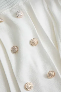Solid Cut Out Button Skirt Set