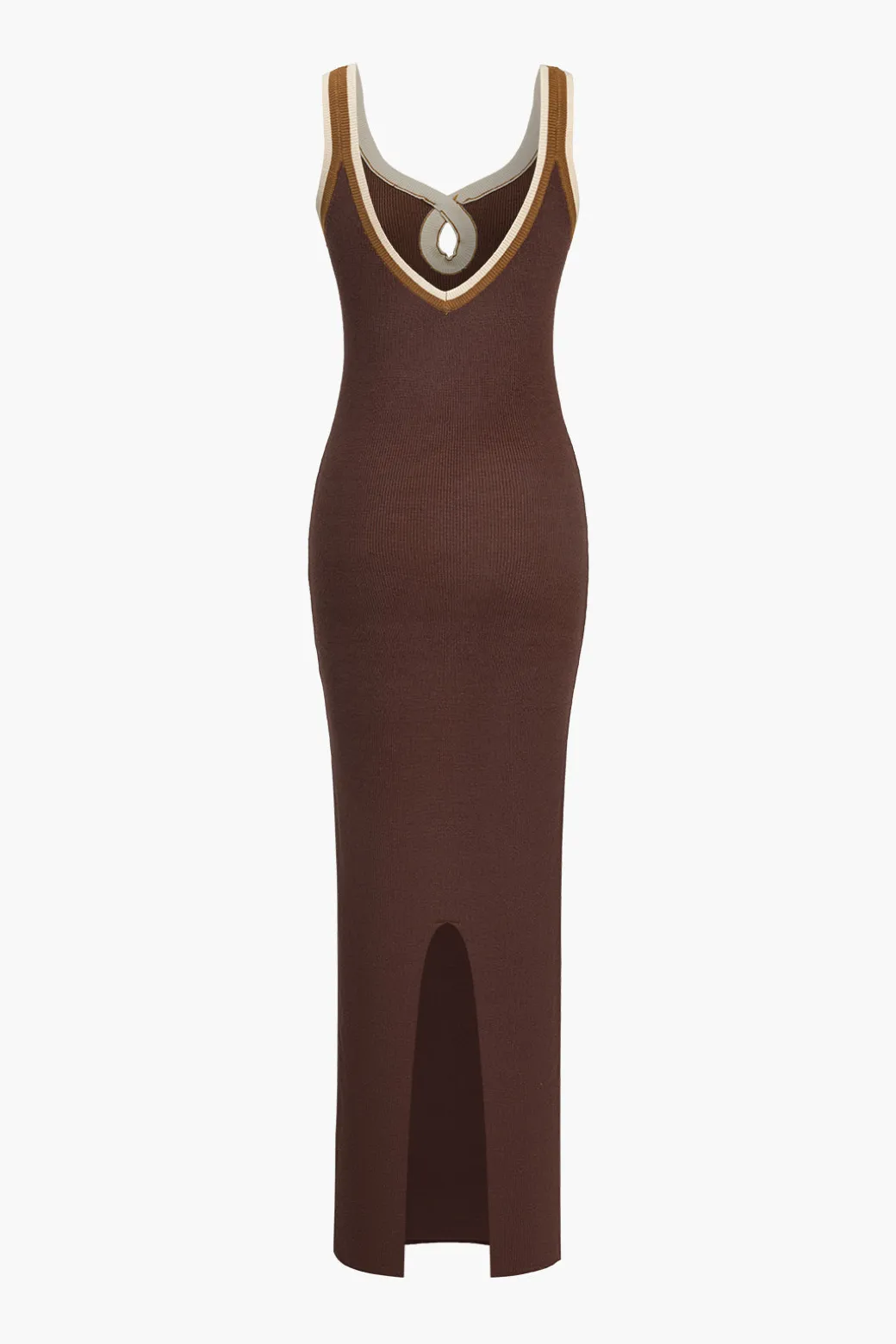 Solid Cut Out Color Block Maxi Dress